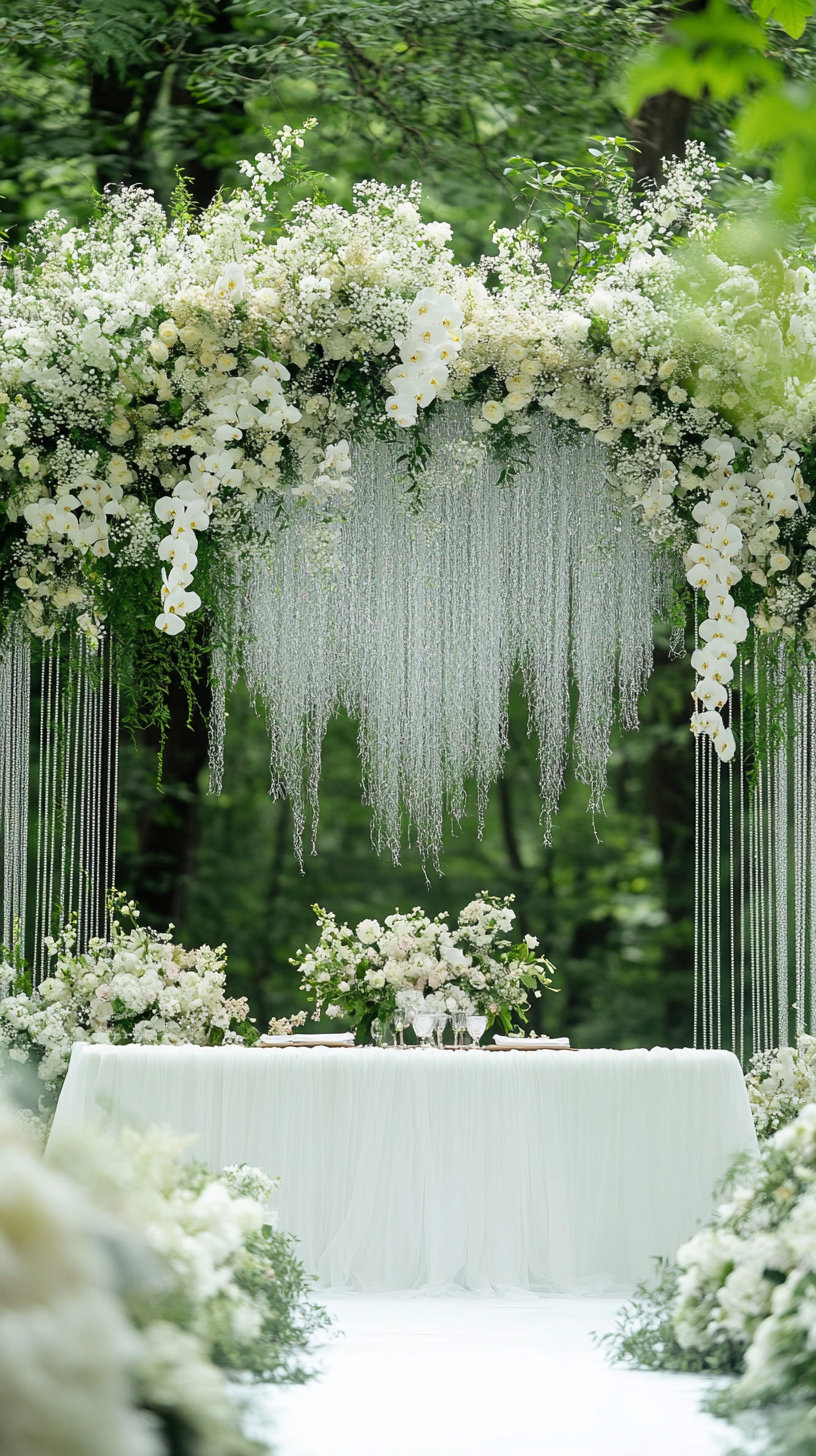 グリーンを多用した、自然で洗練された装花